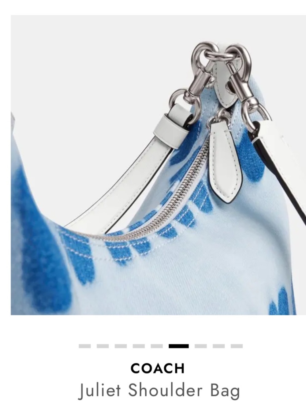 Coach Juliet Shoulder Bag in Blue and White Tie-Dye - Picture 2 of 6